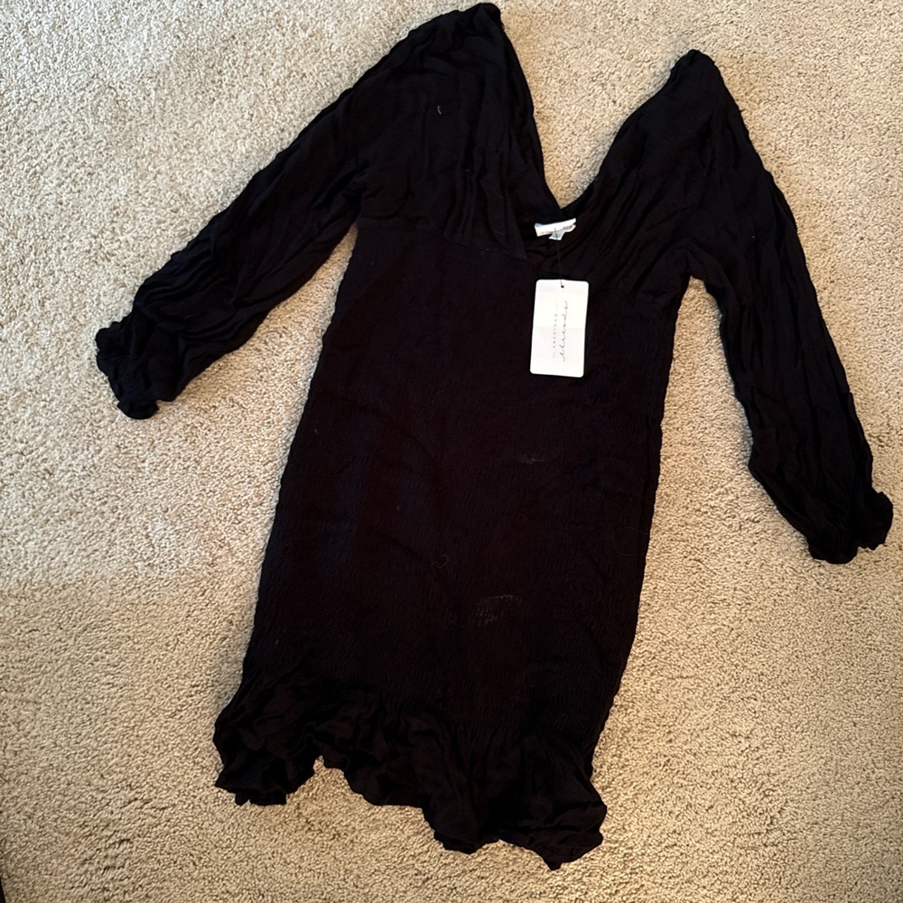 American Threads Black Mini Dress